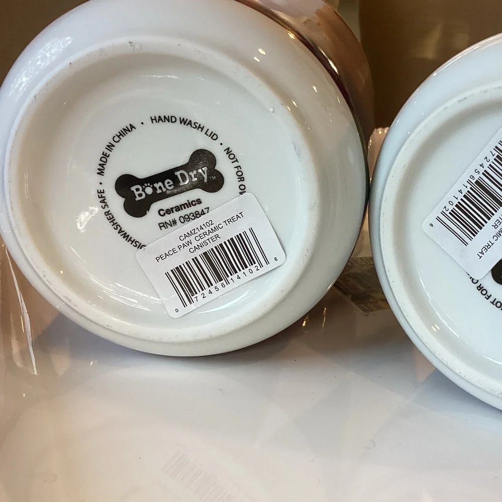 🐶 Set of 2 Ceramic Dog Treat Jars